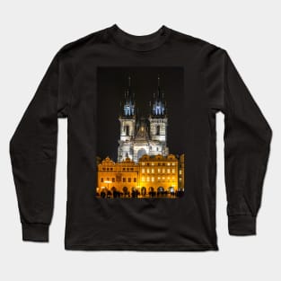 Tyn Church at night illumination Long Sleeve T-Shirt